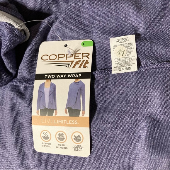 COPPER FIT Wrap Swing Top Purple Lilac NEW  Women's Large - Picture 15 of 16